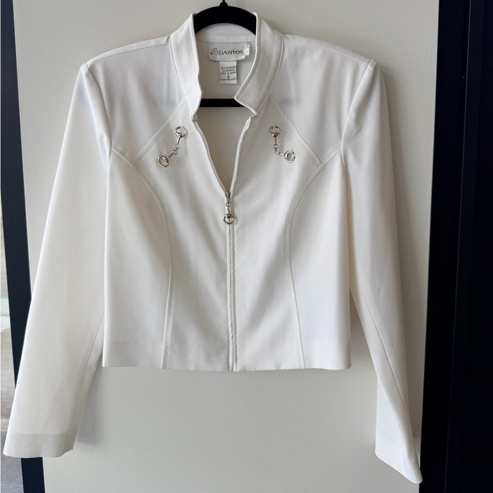 Gantos Women’s White Zip Up Jacket Size 6